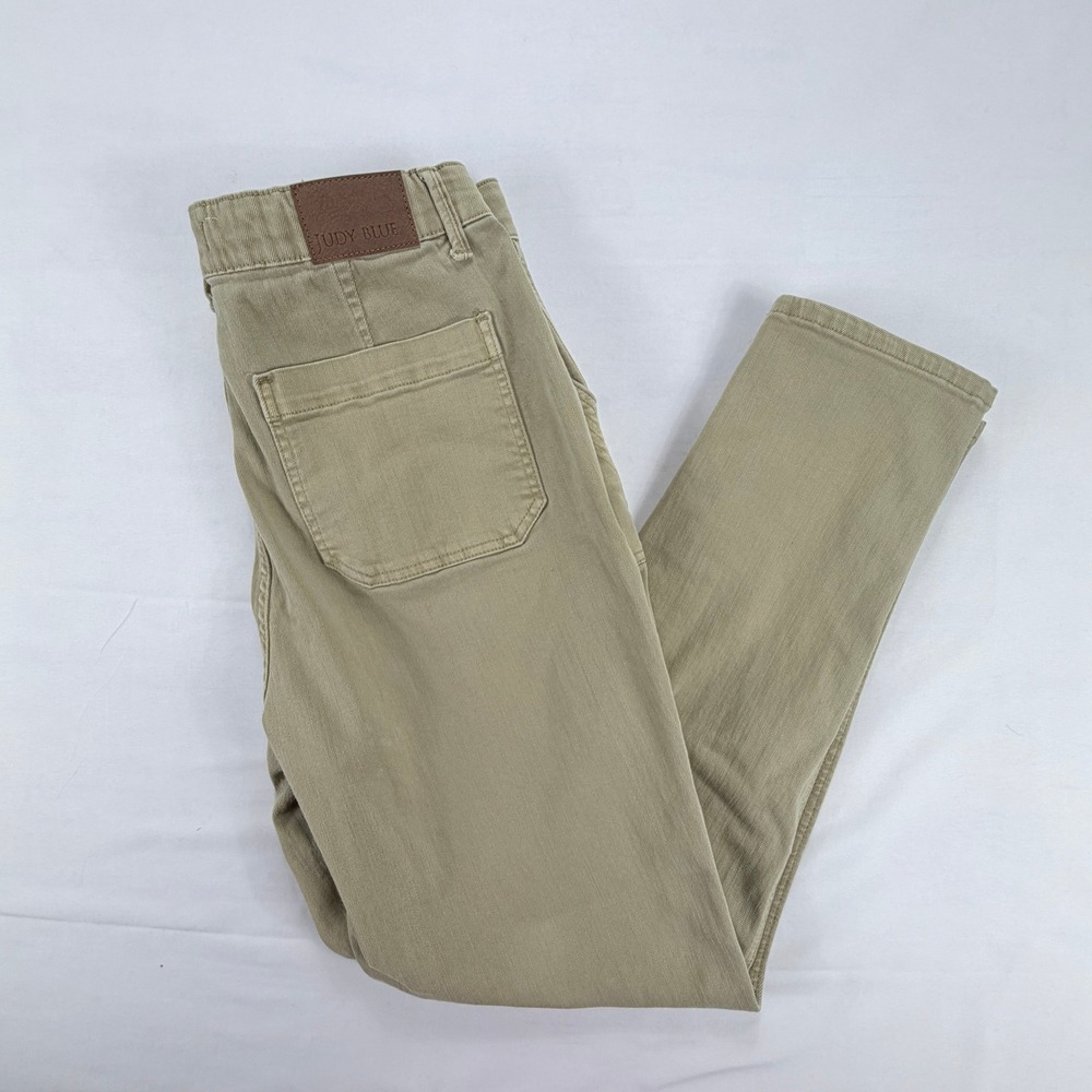 Judy Blue Drawstring Chino Pants Womens 15/32 Khaki Stretch‎ Tapered Casual